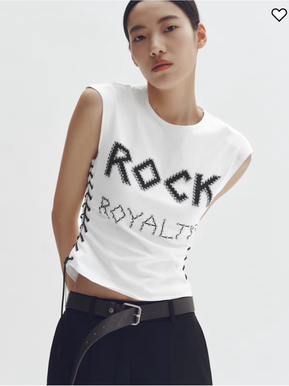 Stella McCartney White 'Rock Royalty' Lace-Up Tank